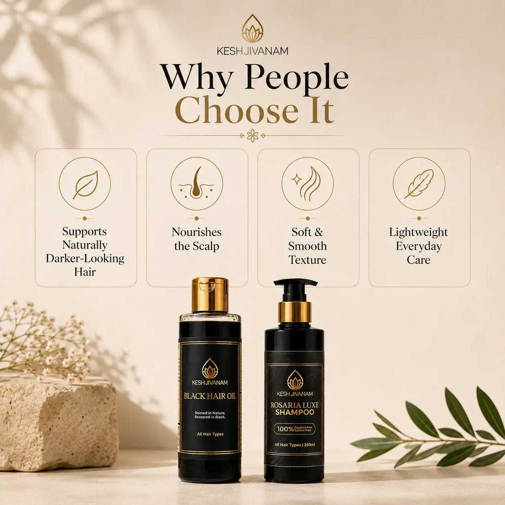 KeshJivanam - Black Velvet Botanics Herbal Hair Oil | Buy 1 Get 1 Shampoo FREE