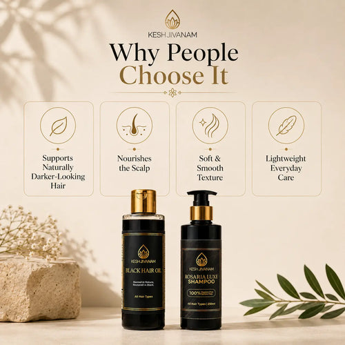 KeshJivanam - Black Velvet Botanics Herbal Hair Oil | Buy 1 Get 1 Shampoo FREE