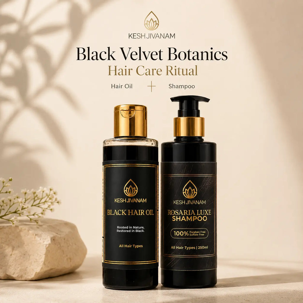 KeshJivanam - Black Velvet Botanics Herbal Hair Oil | Buy 1 Get 1 Shampoo FREE