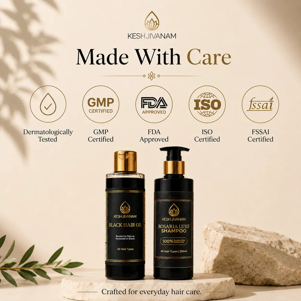 KeshJivanam - Black Velvet Botanics Herbal Hair Oil | Buy 1 Get 1 Shampoo FREE