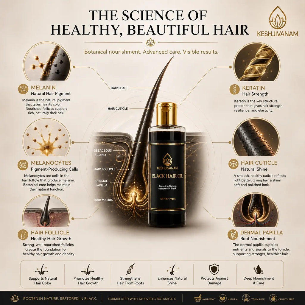 KeshJivanam - Black Velvet Botanics Herbal Hair Oil | Buy 1 Get 1 Shampoo FREE