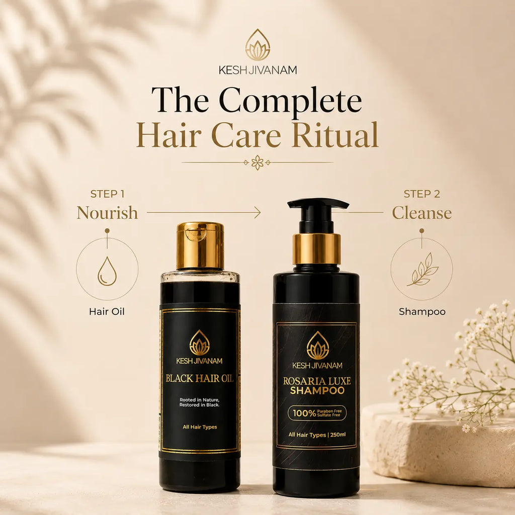 KeshJivanam - Black Velvet Botanics Herbal Hair Oil | Buy 1 Get 1 Shampoo FREE